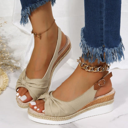 Sandalias de tacón de cuña para mujer