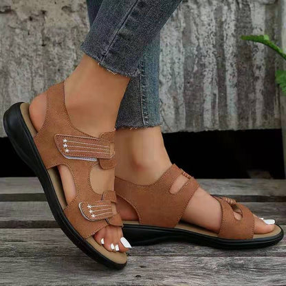 Sandalias de cuña con tira autoadherente