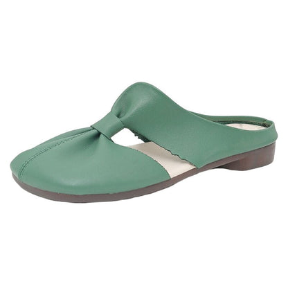 Sandalias de verano con cabeza redonda y hueca para mujer