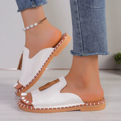 Sandalias casuales con borlas para mujer