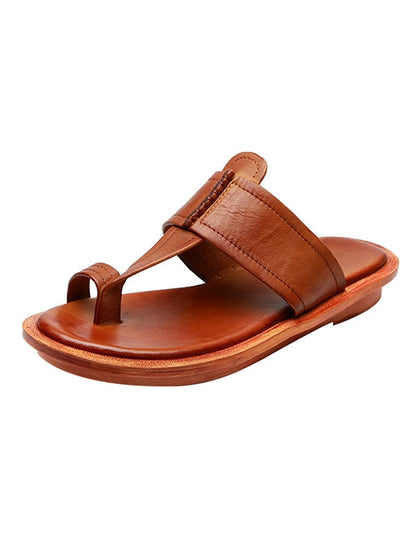 Sandalias de verano de piel para mujer