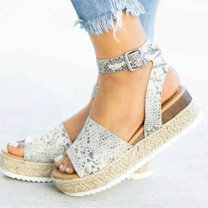 Sandalias de plataforma con alpargata para mujer