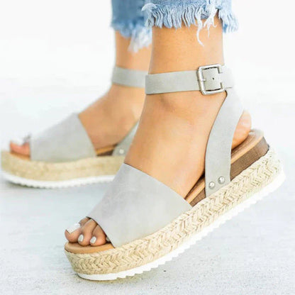 Sandalias de plataforma con alpargata para mujer