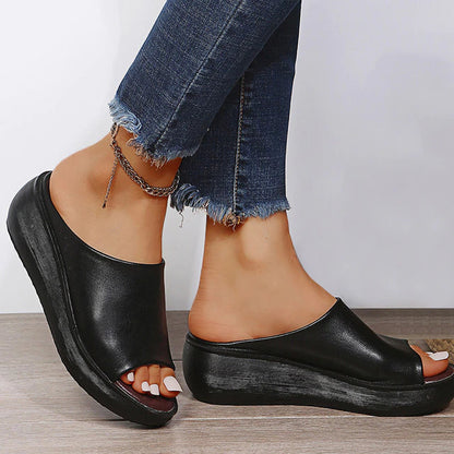 Sandalias de cuña con plataforma para mujer