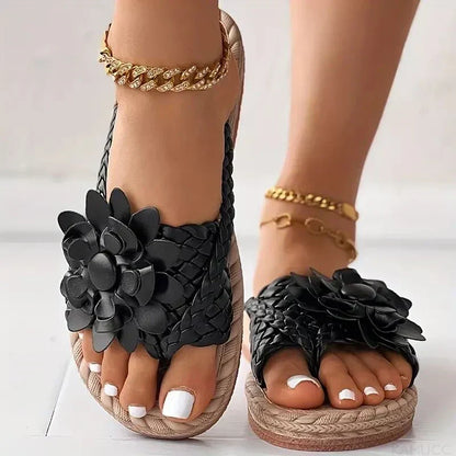 Sandalias florales de lona para el verano