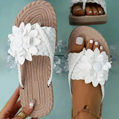 Sandalias florales de lona para el verano