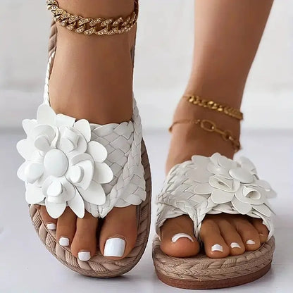 Sandalias florales de lona para el verano