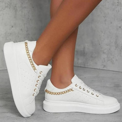 Mujer Casual Creative Metal Chain Sneakers