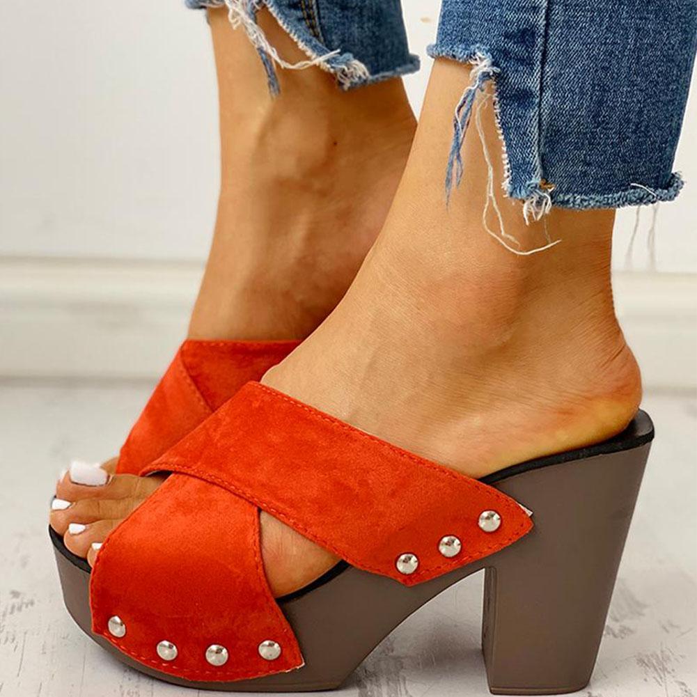 Sandalias con tacón en bloque Peep Toe