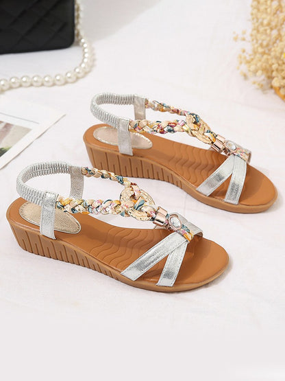 Sandalias de cuña bohemias suaves y cómodas