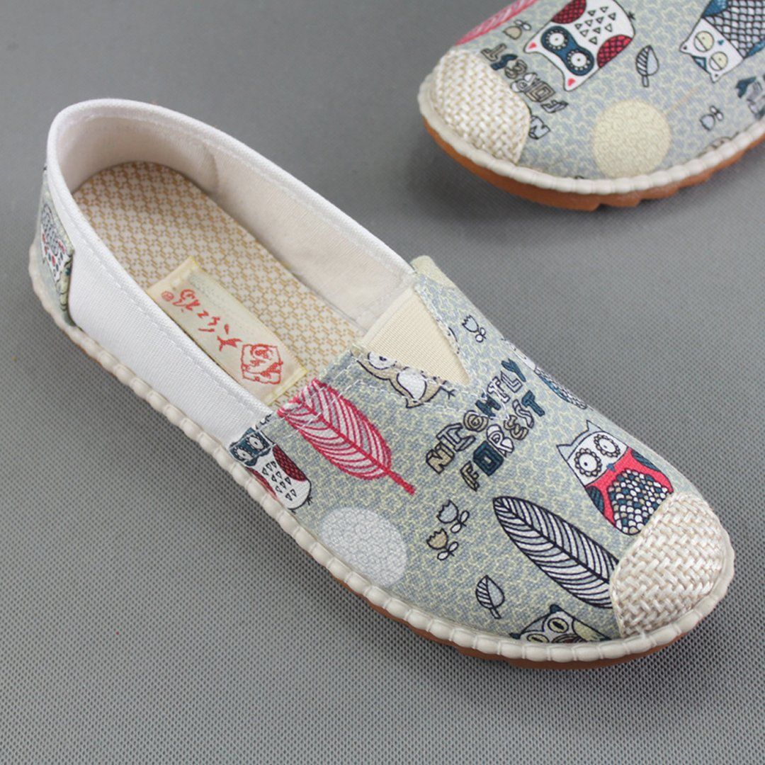 Babakud Casual Flat Paneled Printed Cloth Shoes