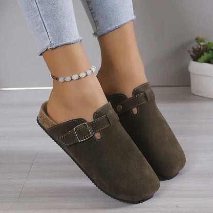 Mujer Zapatillas Mules Sandalias Modernas Hebilla Zapatos Correa