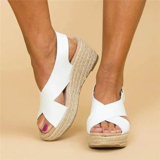 Sandalias de cuña con plataforma para mujer