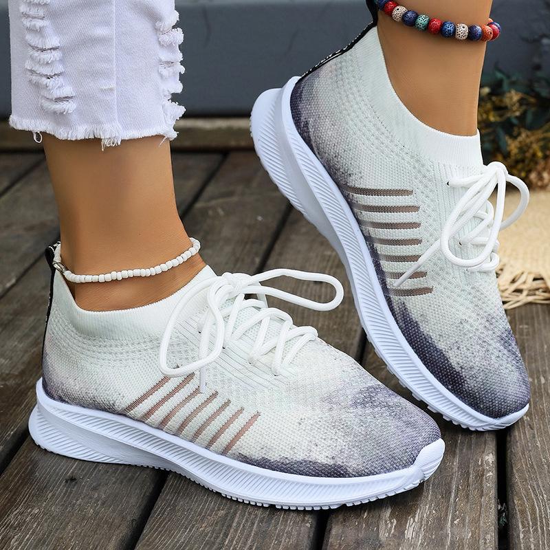 Mujeres Moda Casual Plus Size Transpirable Fly-Woven Mesh Sneakers