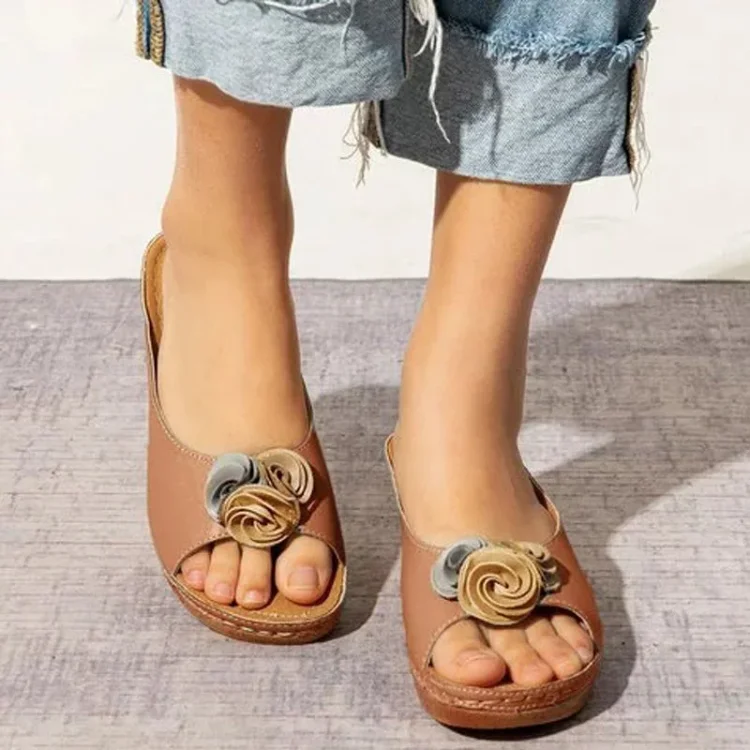 Sandalias de cuña para mujer Sandalias estilo babucha